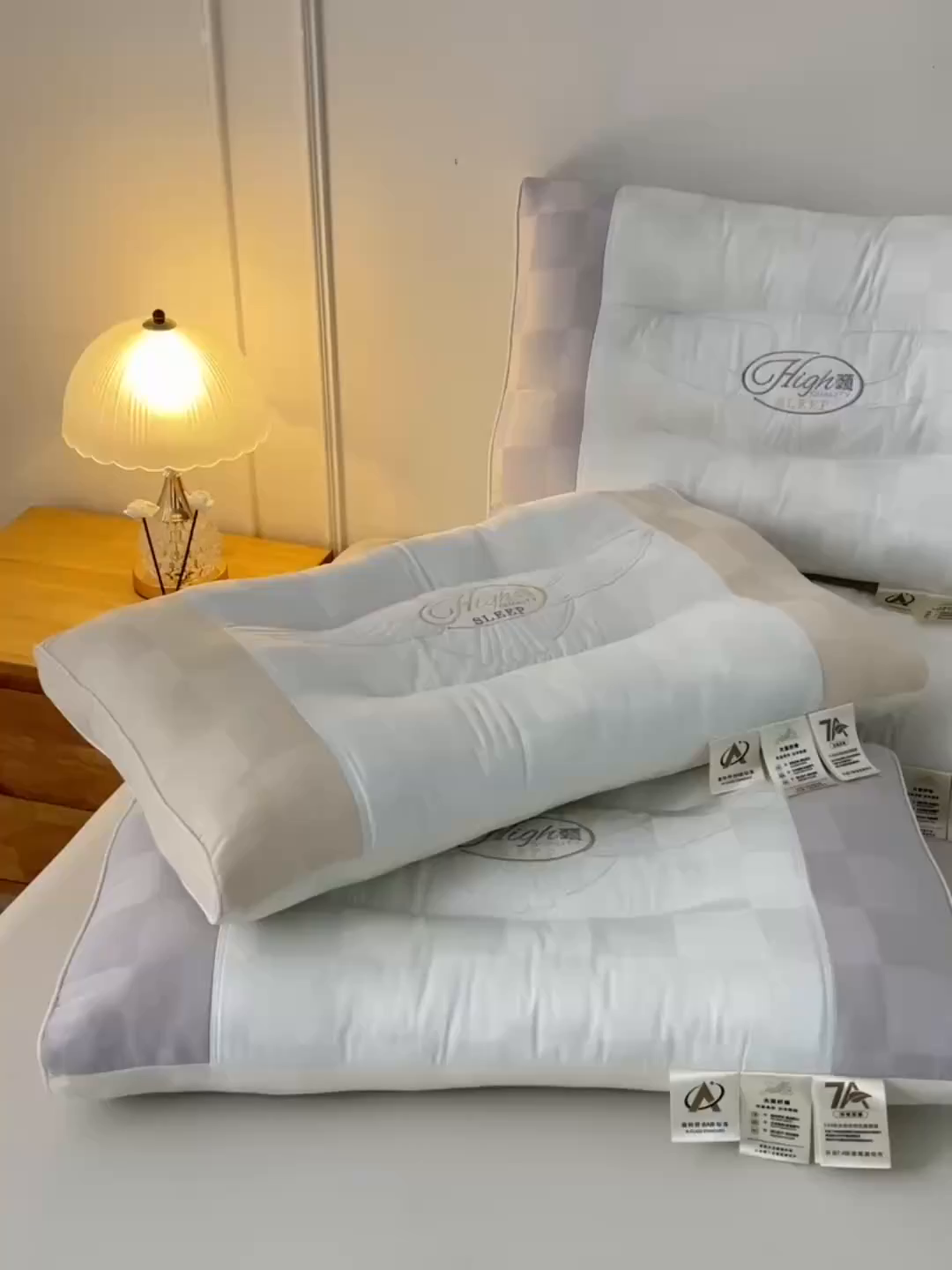 91家纺网 家纺一手货源 找家纺 （总）织布人 2025新款枕芯A类提花7A抗菌大豆护颈枕头学生成人家用护颈定型枕芯