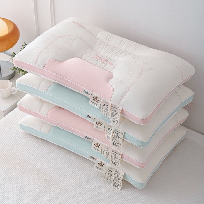 91家纺网 家纺一手货源 找家纺 （总）织布人 2025新款枕芯A类全棉刺绣森睡眠大豆枕头成人家用护颈枕学生枕头