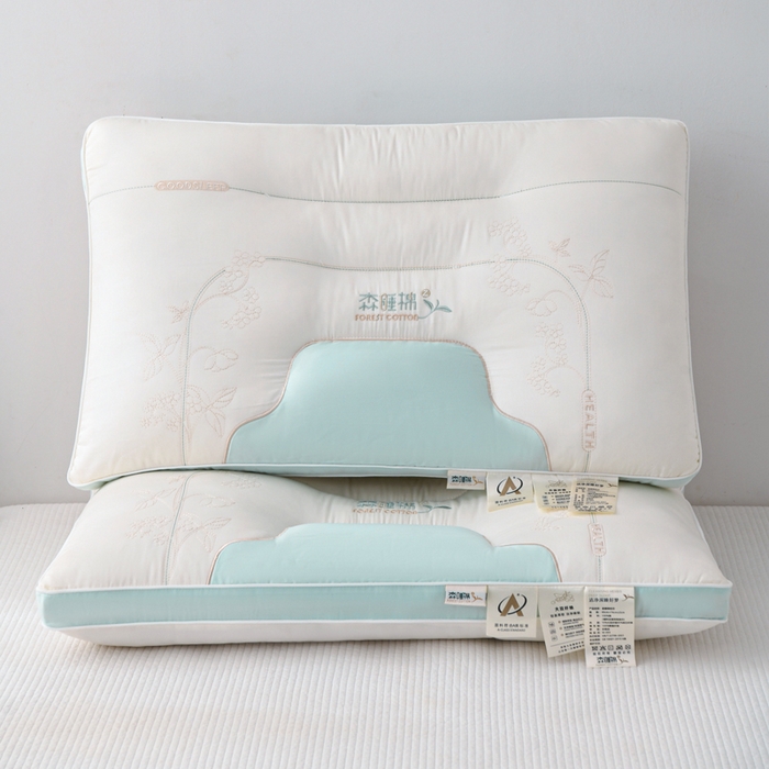 91家纺网 家纺一手货源 找家纺 织布人 2025新款枕芯A类全棉刺绣森睡眠大豆枕头成人家用护颈枕学生枕头 A类森睡眠大豆枕-蓝色