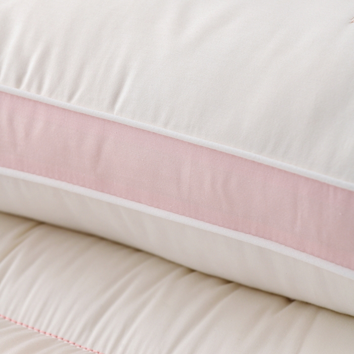 91家纺网 家纺一手货源 找家纺 织布人 2025新款枕芯A类全棉刺绣森睡眠大豆枕头成人家用护颈枕学生枕头 A类森睡眠大豆枕-粉色