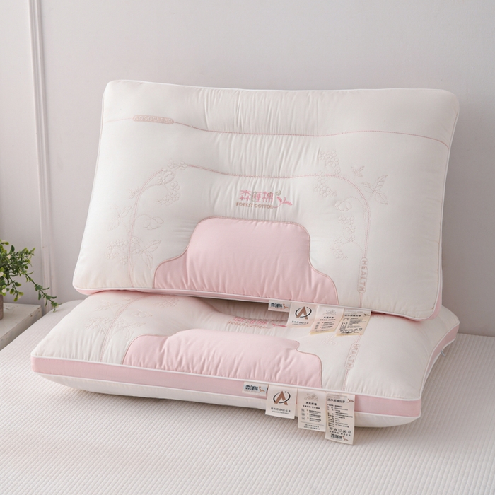 91家纺网 家纺一手货源 找家纺 织布人 2025新款枕芯A类全棉刺绣森睡眠大豆枕头成人家用护颈枕学生枕头 A类森睡眠大豆枕-粉色