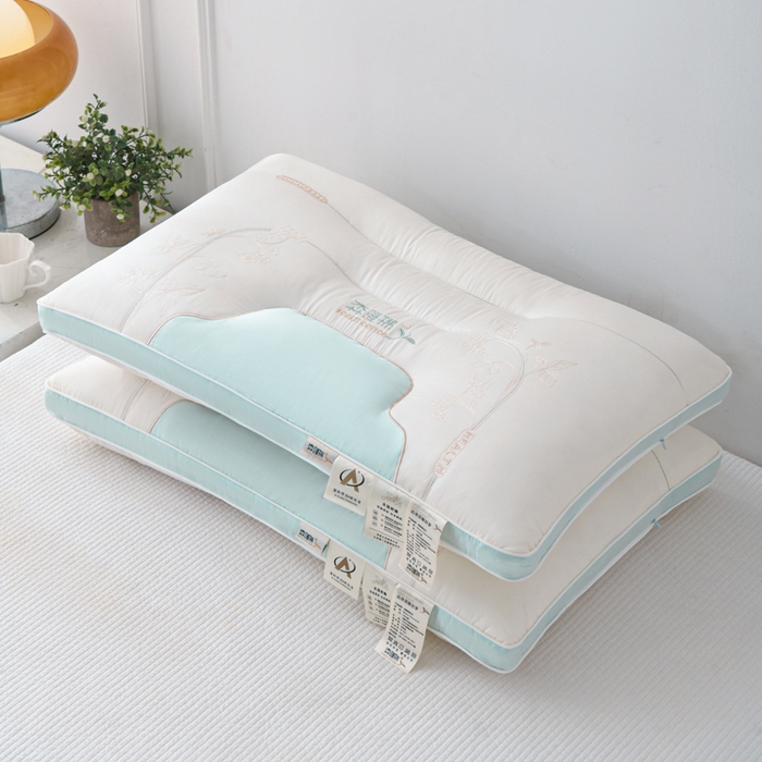 91家纺网 家纺一手货源 找家纺 织布人 2025新款枕芯A类全棉刺绣森睡眠大豆枕头成人家用护颈枕学生枕头 A类森睡眠大豆枕-蓝色