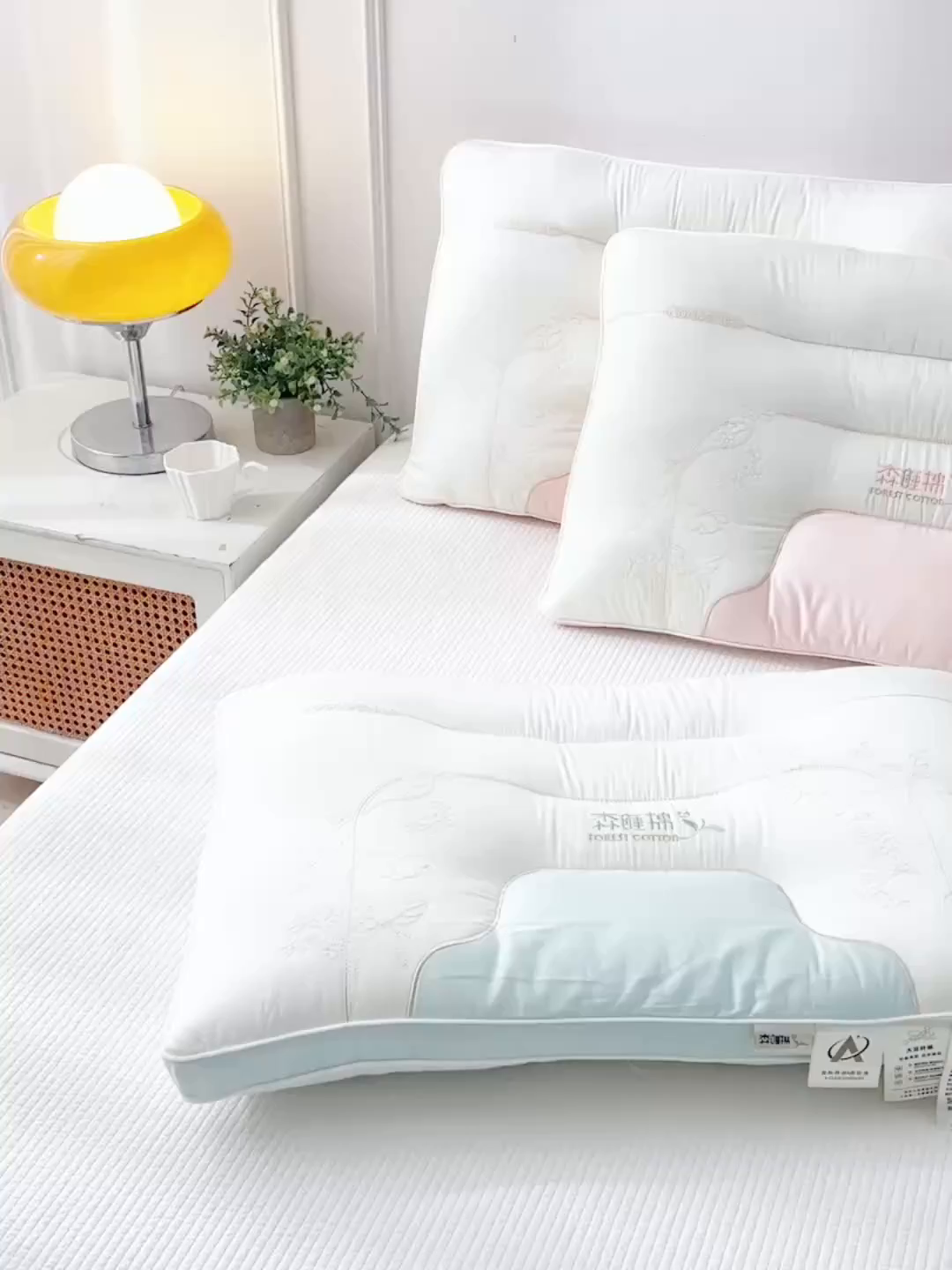 91家纺网 家纺一手货源 找家纺 （总）织布人 2025新款枕芯A类全棉刺绣森睡眠大豆枕头成人家用护颈枕学生枕头