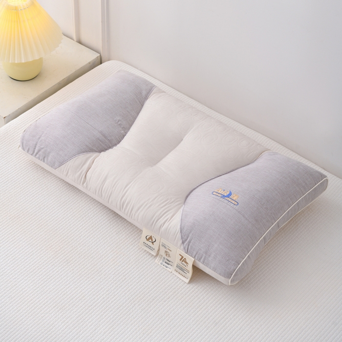 91家纺网 家纺一手货源 找家纺 织布人 2025新款枕芯7A级抗菌AIR蚕丝护颈枕头成人家用分区护颈椎枕芯 A类AIR蚕丝护颈枕-灰色