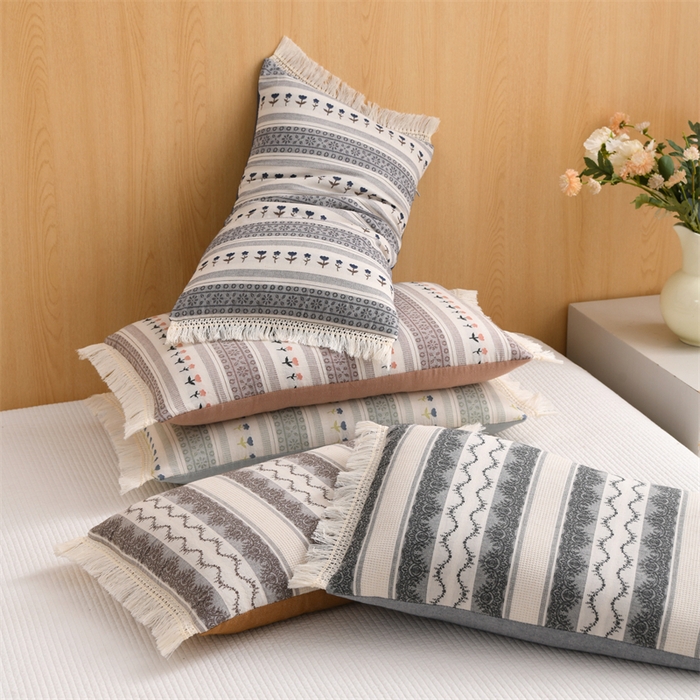 91家纺网 家纺一手货源 找家纺 （总）织布人 2025新款全棉棉麻流梳花边全荞麦壳枕头成人家用学生助睡眠硬枕芯