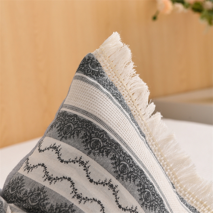 91家纺网 家纺一手货源 找家纺 织布人 2025新款全棉棉麻流梳花边全荞麦壳枕头成人家用学生助睡眠硬枕芯 棉麻流梳花边枕-灰色