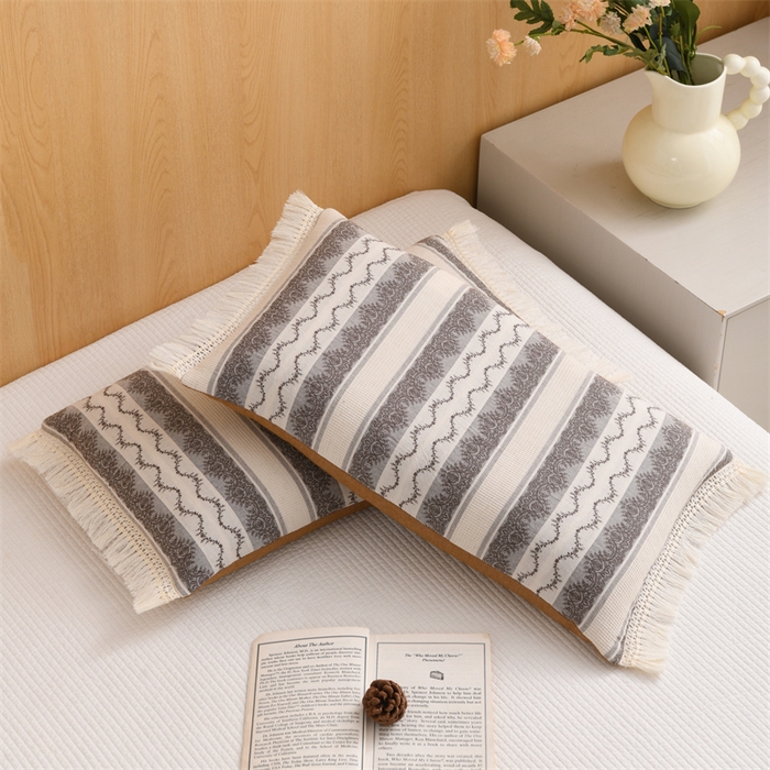 91家纺网 家纺一手货源 找家纺 织布人 2025新款全棉棉麻流梳花边全荞麦壳枕头成人家用学生助睡眠硬枕芯 棉麻流梳花边枕-浅咖