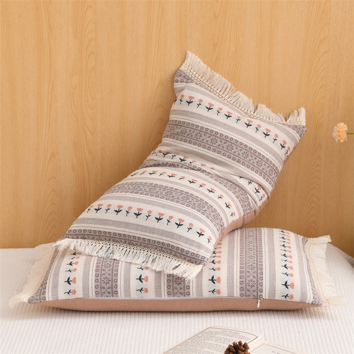 91家纺网 家纺一手货源 找家纺 织布人 2025新款全棉棉麻流梳花边全荞麦壳枕头成人家用学生助睡眠硬枕芯 棉麻流梳花边枕-粉色