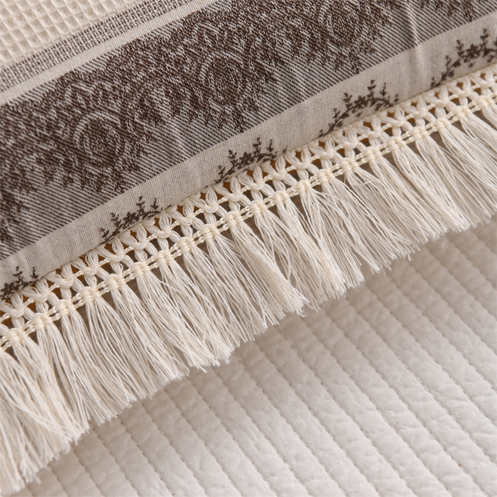 91家纺网 家纺一手货源 找家纺 织布人 2025新款全棉棉麻流梳花边全荞麦壳枕头成人家用学生助睡眠硬枕芯 棉麻流梳花边枕-浅咖