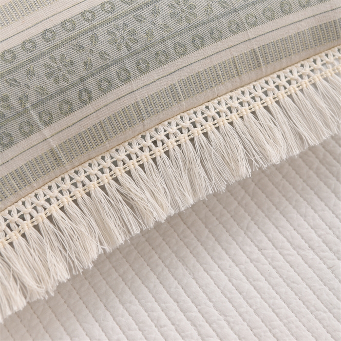 91家纺网 家纺一手货源 找家纺 织布人 2025新款全棉棉麻流梳花边全荞麦壳枕头成人家用学生助睡眠硬枕芯 棉麻流梳花边枕-浅绿