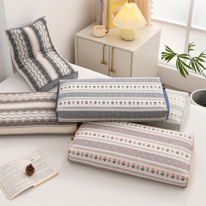 91家纺网 家纺一手货源 找家纺 （总）织布人 2025新款全棉棉麻立体碎花全荞麦壳枕头成人家用学生助睡眠硬枕芯