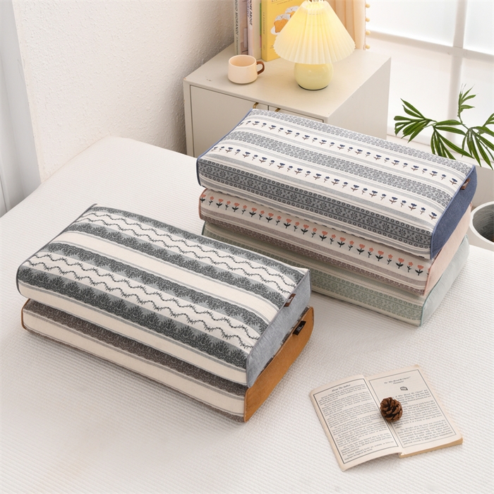 91家纺网 家纺一手货源 找家纺 （总）织布人 2025新款全棉棉麻立体碎花全荞麦壳枕头成人家用学生助睡眠硬枕芯