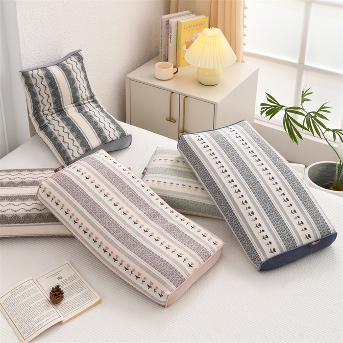 91家纺网 家纺一手货源 找家纺 （总）织布人 2025新款全棉棉麻立体碎花全荞麦壳枕头成人家用学生助睡眠硬枕芯