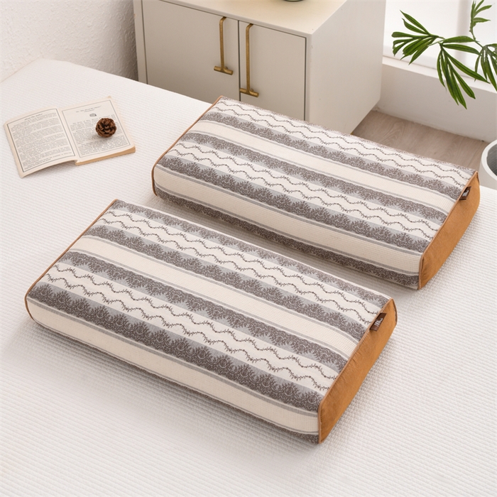 91家纺网 家纺一手货源 找家纺 织布人 2025新款全棉棉麻立体碎花全荞麦壳枕头成人家用学生助睡眠硬枕芯 棉麻立体小清新枕-浅咖