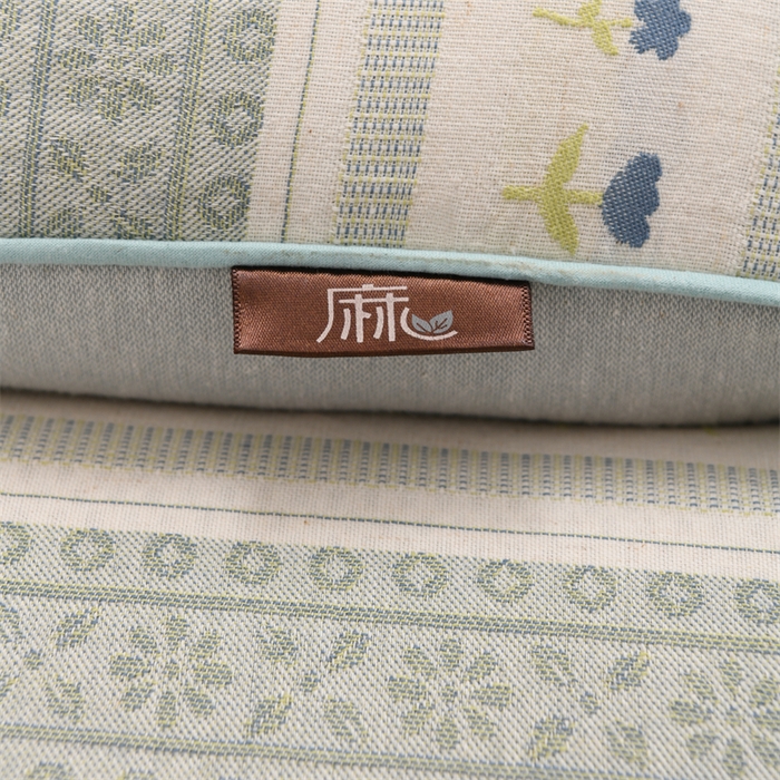 91家纺网 家纺一手货源 找家纺 织布人 2025新款全棉棉麻立体碎花全荞麦壳枕头成人家用学生助睡眠硬枕芯 棉麻立体小清新枕-浅绿