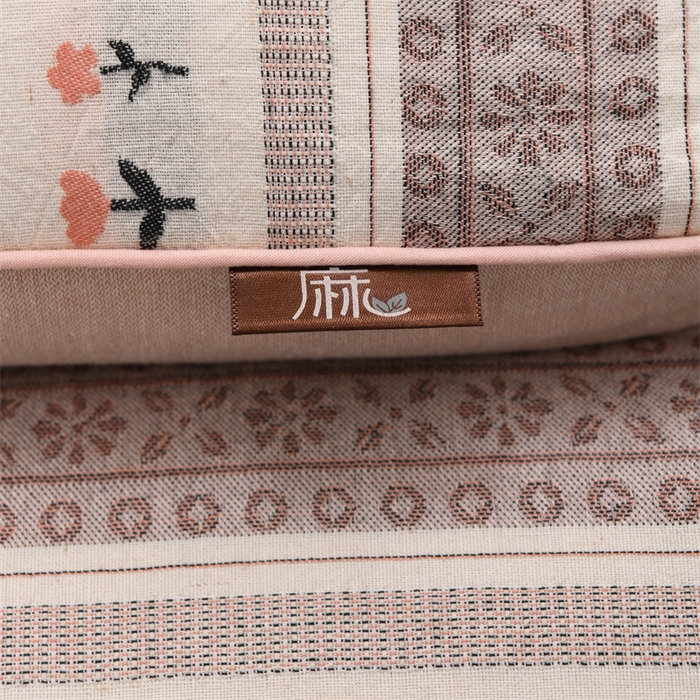 91家纺网 家纺一手货源 找家纺 织布人 2025新款全棉棉麻立体碎花全荞麦壳枕头成人家用学生助睡眠硬枕芯 棉麻立体小清新枕-粉色