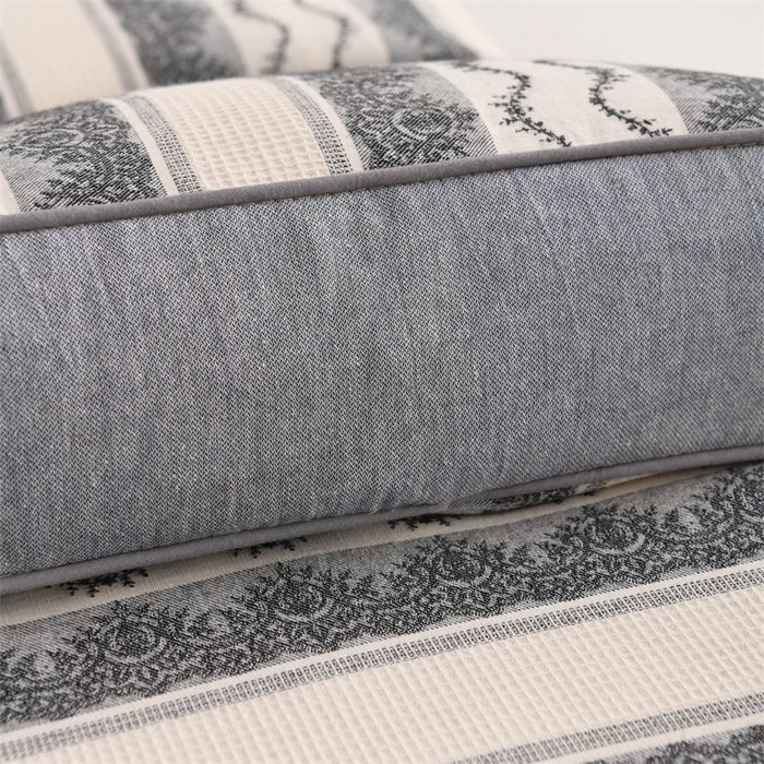 91家纺网 家纺一手货源 找家纺 织布人 2025新款全棉棉麻立体碎花全荞麦壳枕头成人家用学生助睡眠硬枕芯 棉麻立体小清新枕-灰色