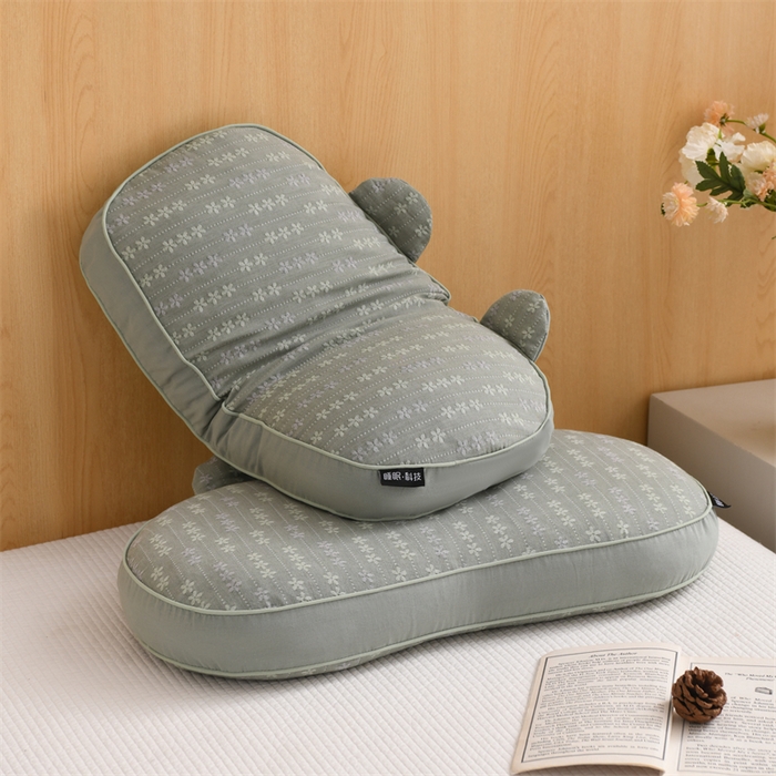 91家纺网 家纺一手货源 找家纺 织布人 2025新款荞麦枕全棉双层纱碎花全荞麦枕头成人家用学生助睡眠枕芯 全棉碎花熊猫枕-蓝灰