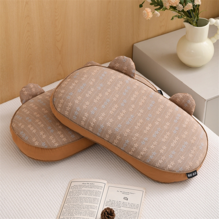 91家纺网 家纺一手货源 找家纺 织布人 2025新款荞麦枕全棉双层纱碎花全荞麦枕头成人家用学生助睡眠枕芯 全棉碎花熊猫枕-咖色