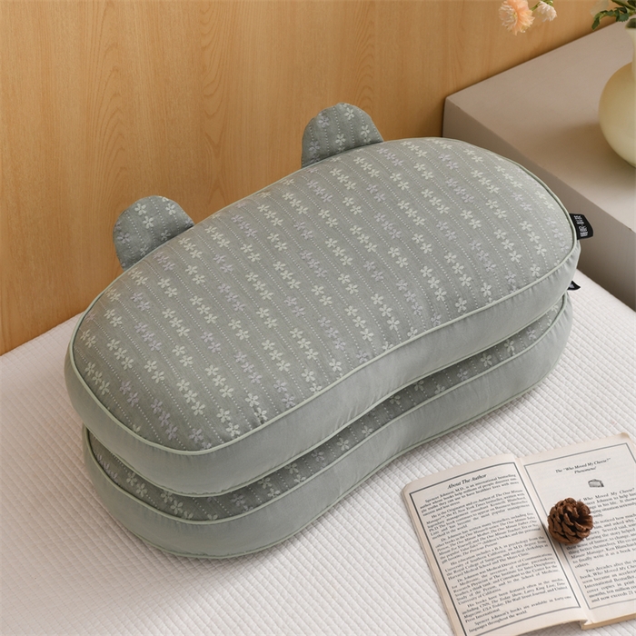 91家纺网 家纺一手货源 找家纺 织布人 2025新款荞麦枕全棉双层纱碎花全荞麦枕头成人家用学生助睡眠枕芯 全棉碎花熊猫枕-蓝灰