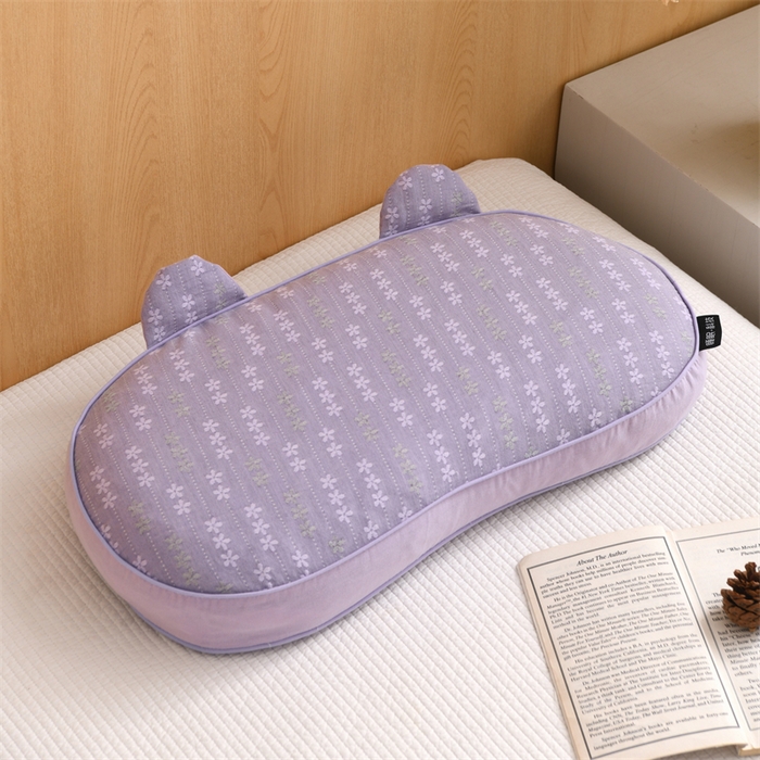 91家纺网 家纺一手货源 找家纺 织布人 2025新款荞麦枕全棉双层纱碎花全荞麦枕头成人家用学生助睡眠枕芯 全棉碎花熊猫枕-紫色