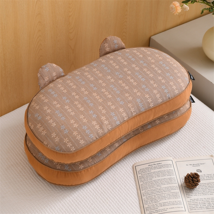 91家纺网 家纺一手货源 找家纺 织布人 2025新款荞麦枕全棉双层纱碎花全荞麦枕头成人家用学生助睡眠枕芯 全棉碎花熊猫枕-咖色