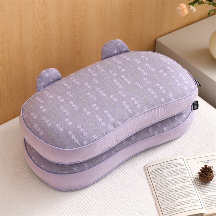 91家纺网 家纺一手货源 找家纺 织布人 2025新款荞麦枕全棉双层纱碎花全荞麦枕头成人家用学生助睡眠枕芯 全棉碎花熊猫枕-紫色