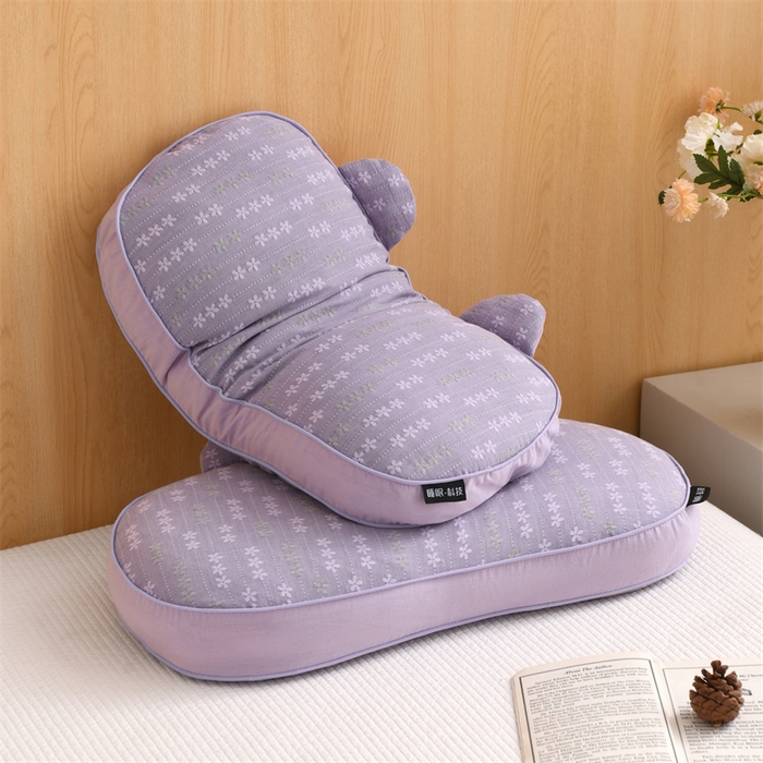 91家纺网 家纺一手货源 找家纺 织布人 2025新款荞麦枕全棉双层纱碎花全荞麦枕头成人家用学生助睡眠枕芯 全棉碎花熊猫枕-紫色