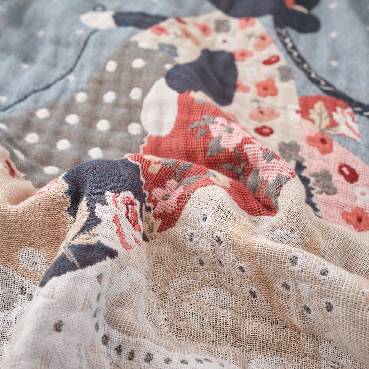 91家纺网 家纺一手货源 找家纺 （总）沐瑟家纺 2025新款卡通A类全棉四层纱布浴巾加大毛巾-第二组