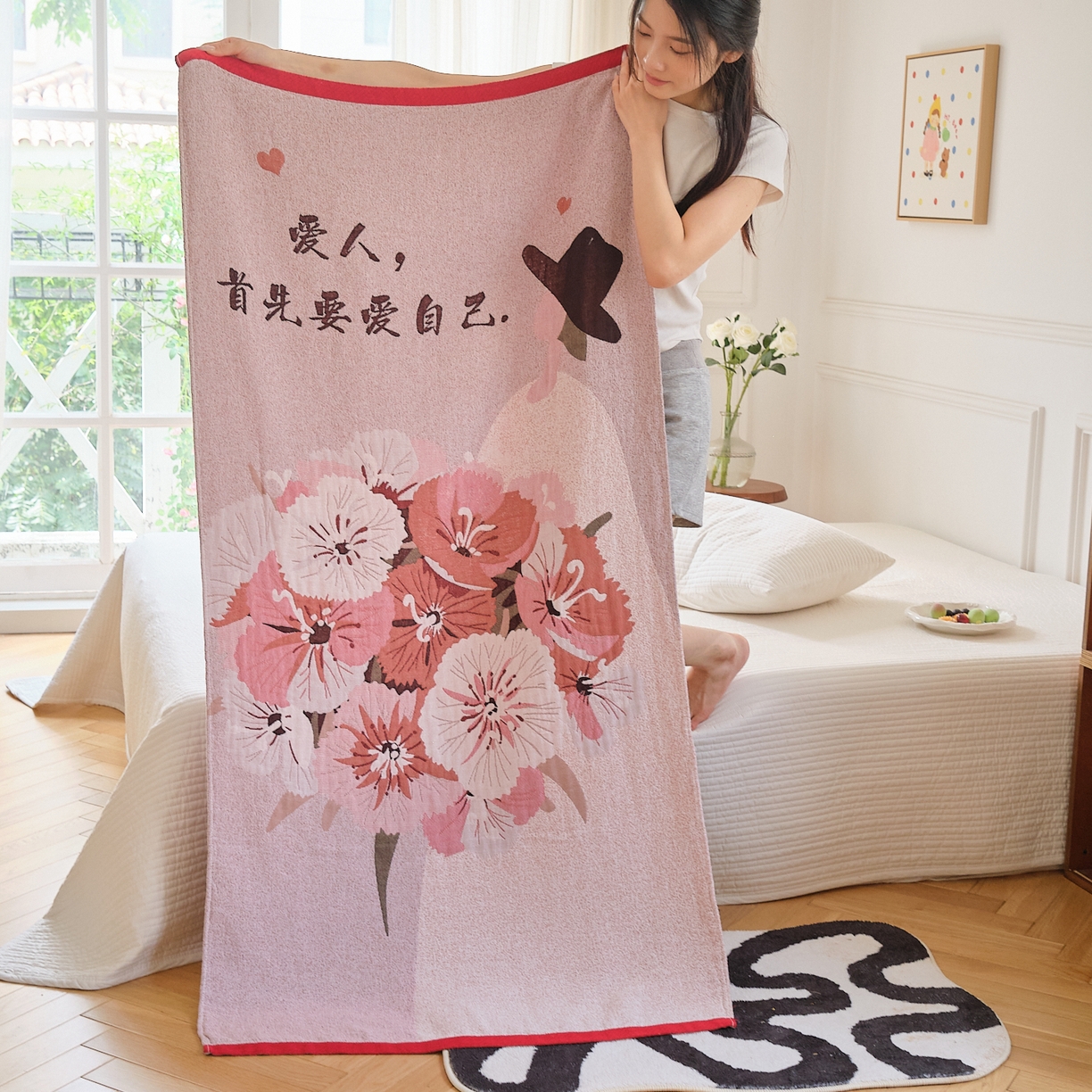 91家纺网 家纺一手货源 找家纺 （总）沐瑟家纺 2025新款卡通A类全棉四层纱布浴巾加大毛巾-第二组