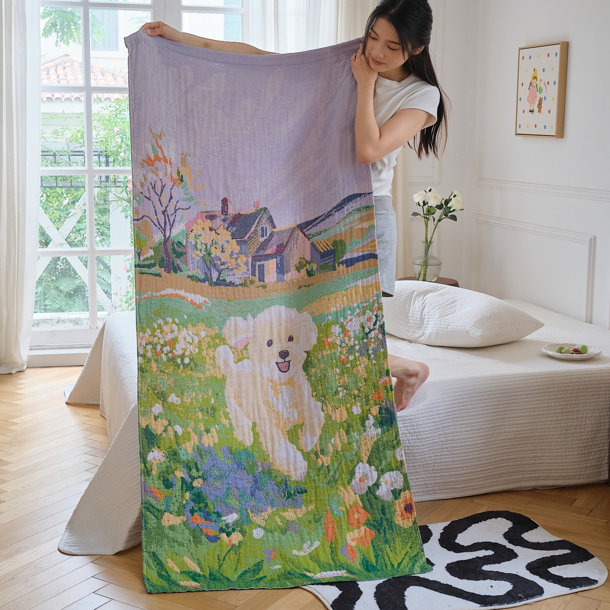 91家纺网 家纺一手货源 找家纺 （总）沐瑟家纺 2025新款卡通A类全棉四层纱布浴巾加大毛巾-第二组