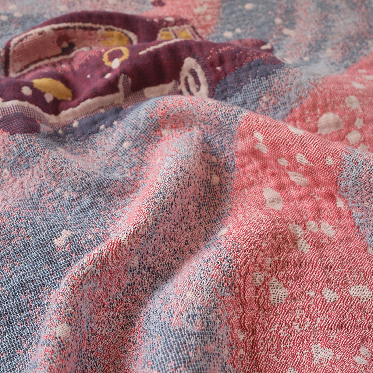 91家纺网 家纺一手货源 找家纺 沐瑟家纺 2025新款卡通A类全棉四层纱布浴巾加大毛巾-第二组 雪乡 80*160cm浴巾/条