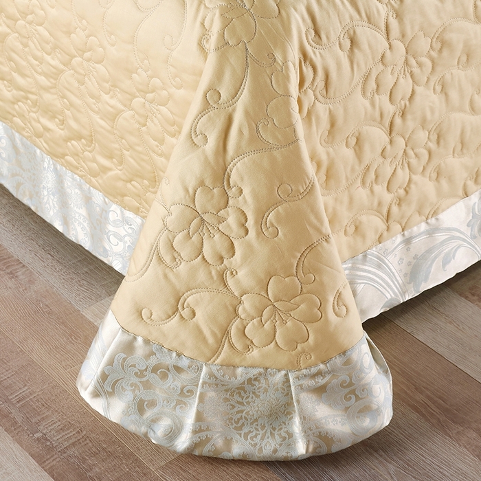 91家纺网 家纺一手货源 找家纺 OL家纺 2025新款亲肤丝加棉提花四件套 巴黎舞曲-兰金