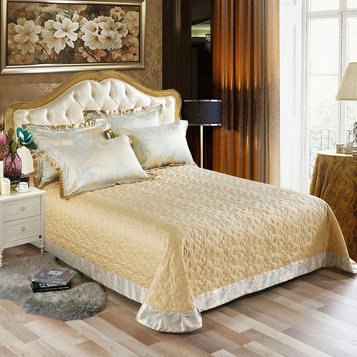 91家纺网 家纺一手货源 找家纺 OL家纺 2025新款亲肤丝加棉提花四件套 巴黎舞曲-兰金