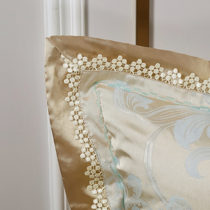 91家纺网 家纺一手货源 找家纺 OL家纺 2025新款亲肤丝加棉提花四件套 巴黎舞曲-兰金