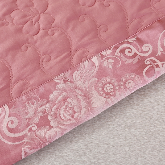 91家纺网 家纺一手货源 找家纺 OL家纺 2025新款亲肤丝加棉提花四件套 璀璨年华-西瓜红