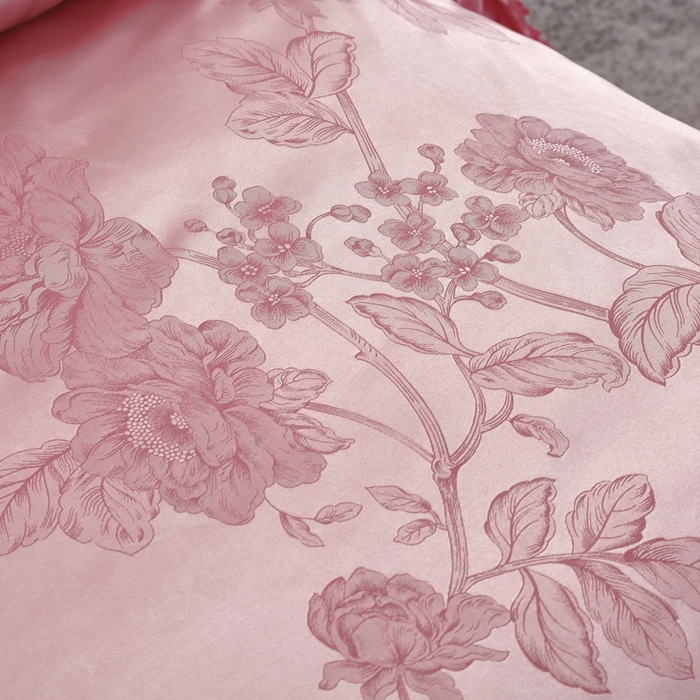 91家纺网 家纺一手货源 找家纺 OL家纺 2025新款亲肤丝加棉提花四件套 璀璨年华-西瓜红