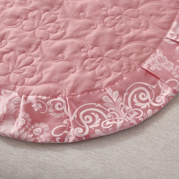 91家纺网 家纺一手货源 找家纺 OL家纺 2025新款亲肤丝加棉提花四件套 璀璨年华-西瓜红