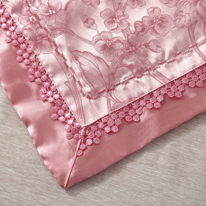 91家纺网 家纺一手货源 找家纺 OL家纺 2025新款亲肤丝加棉提花四件套 璀璨年华-西瓜红