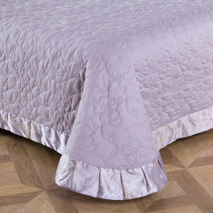 91家纺网 家纺一手货源 找家纺 OL家纺 2025新款亲肤丝加棉提花四件套 迪丽娜  紫驼