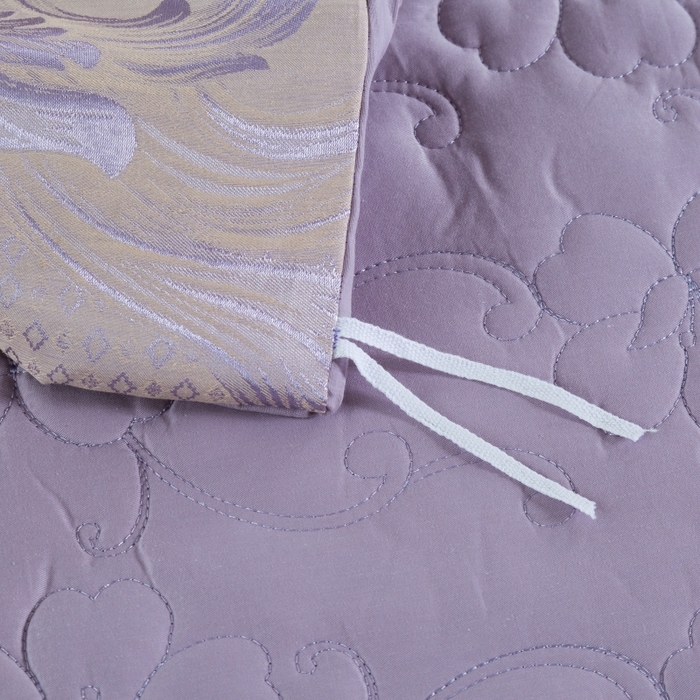 91家纺网 家纺一手货源 找家纺 OL家纺 2025新款亲肤丝加棉提花四件套 迪丽娜  紫驼