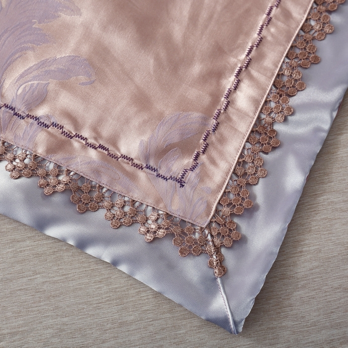 91家纺网 家纺一手货源 找家纺 OL家纺 2025新款亲肤丝加棉提花四件套 费列罗-兰豆沙