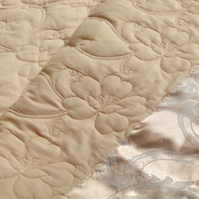 91家纺网 家纺一手货源 找家纺 OL家纺 2025新款亲肤丝加棉提花四件套 贵族豪情-奶咖