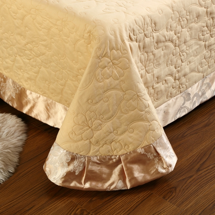 91家纺网 家纺一手货源 找家纺 OL家纺 2025新款亲肤丝加棉提花四件套 贵族豪情-奶咖