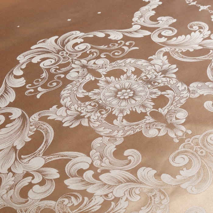 91家纺网 家纺一手货源 找家纺 OL家纺 2025新款亲肤丝加棉提花四件套 贵族豪情-奶咖