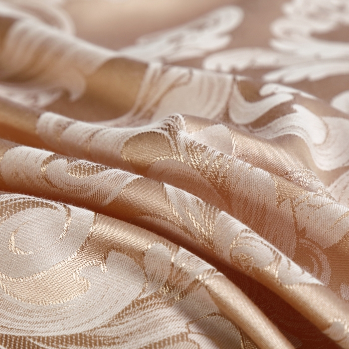 91家纺网 家纺一手货源 找家纺 OL家纺 2025新款亲肤丝加棉提花四件套 贵族豪情-奶咖