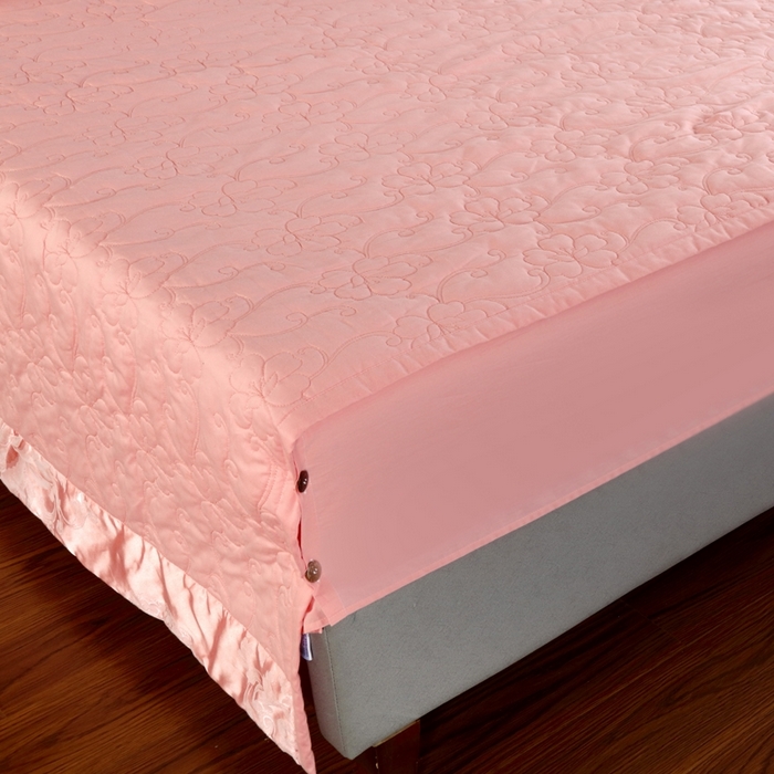 91家纺网 家纺一手货源 找家纺 OL家纺 2025新款亲肤丝加棉提花四件套 花语寻梦-粉玉