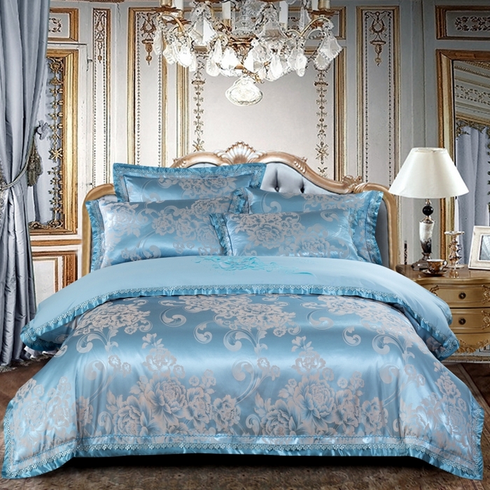 OL家纺 2025新款亲肤丝加棉提花四件套 花悦怡情-炫兰