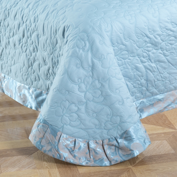 91家纺网 家纺一手货源 找家纺 OL家纺 2025新款亲肤丝加棉提花四件套 花悦怡情-炫兰