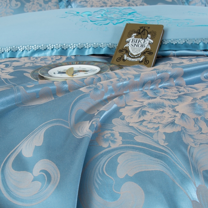 91家纺网 家纺一手货源 找家纺 OL家纺 2025新款亲肤丝加棉提花四件套 花悦怡情-炫兰